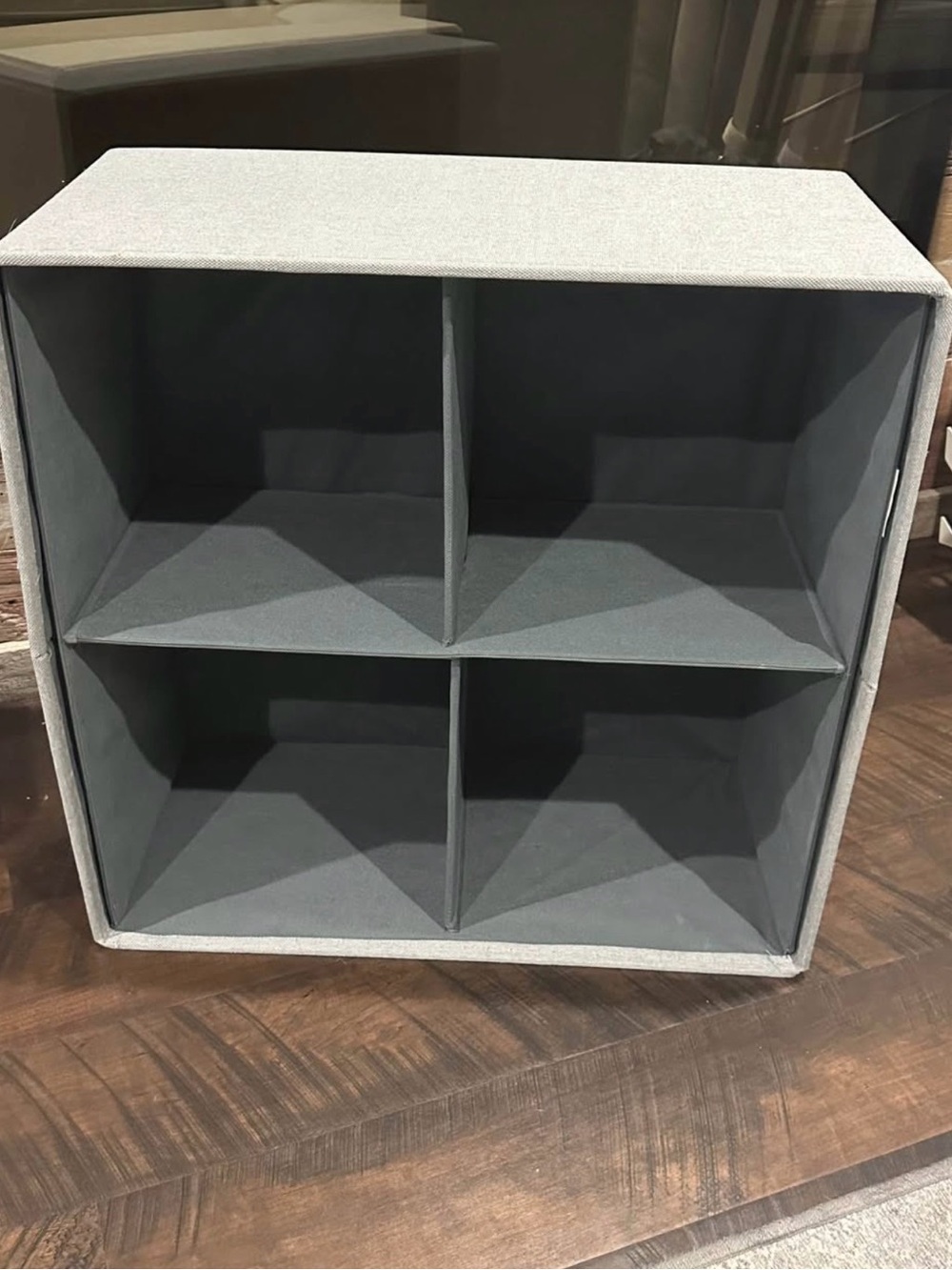 Poppin Modular 4-Compartment Fabric Storage Cube - Gray